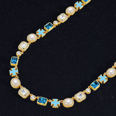 Collar Crucifijo para Hombre con Diseño de Gota Mixta y Efecto Aceite - Image 17