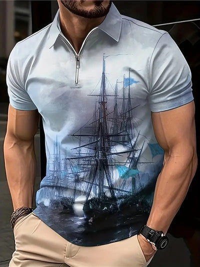 Polo Deportivo Estampado Transpirable para Hombre - Image 9