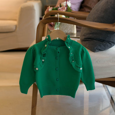 Cardigan para Niña con Encaje y Bordado de Rosas - Image 10
