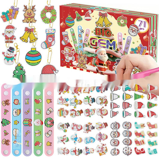 Set de 71 Pegatinas de Mosaico de Diamantes Redondos Temática Navideña - Image 8