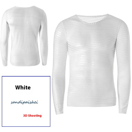 Camiseta Manga Larga a Rayas Talla Grande para Hombre - Image 15