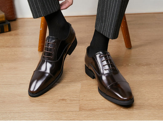 Zapatos Oxford de Cuero Charol con Punta Fina - Calzado Ejecutivo para Hombre - Image 28