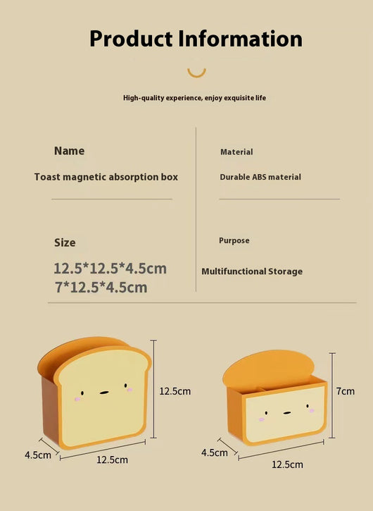 Caja Magnética de Almacenamiento Tostadas Lindas para Refrigerador - Image 9