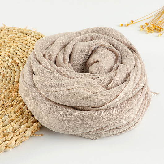Pañuelo Artístico de Algodón y Lino en Colores Puros para Mujer - Image 5