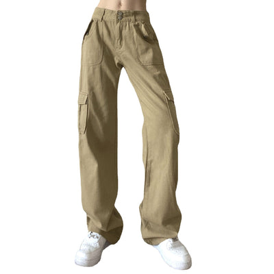 Pantalones Casuales Sueltos de Cintura Baja para Mujer - Corte Recto y Drapeado - Image 6