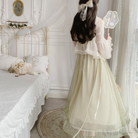 Vestido Elegante con Encaje de Hada y Patchwork de Malla - Image 6
