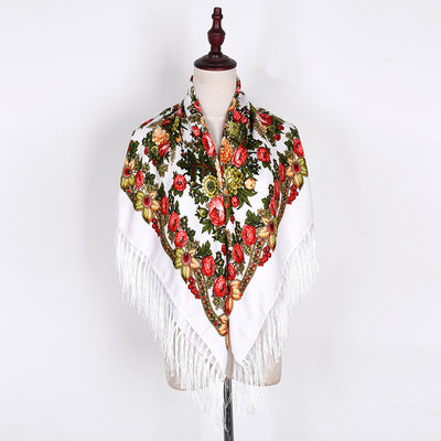 Pashmina Étnica con Flores Bordadas y Borlas - Image 36