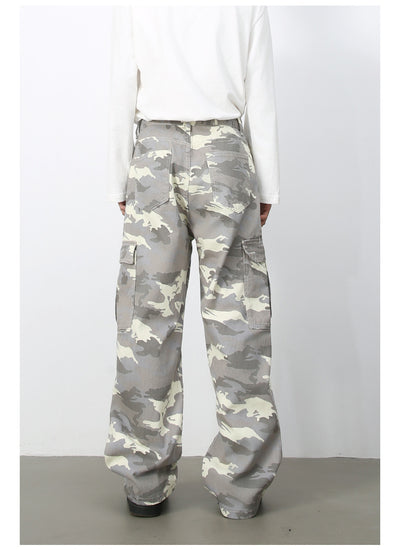 Pantalones Vaqueros Cargo Retro Camuflaje con Bolsillos Grandes - Image 14