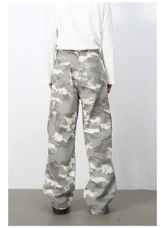 Pantalones Vaqueros Cargo Retro Camuflaje con Bolsillos Grandes - Image 14
