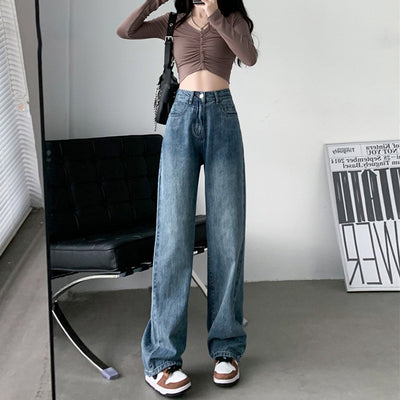 Jeans Acampanados de Talle Alto para Mujer Talla Grande con Efecto Drapeado - Image 4