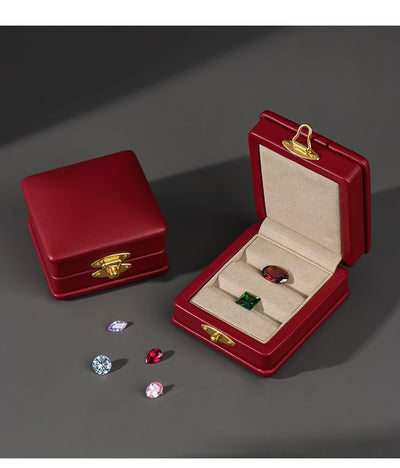 Anillo de Diamante Verde Esmeralda en Cuero Genuino con Caja de Presentación - Image 17