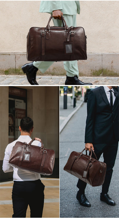 Bolsa de Viaje Ejecutiva de Cuero Estilo Retro - Gran Capacidad - Image 16