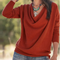 Blusa Casual de Manga Larga Color Sólido para Mujer