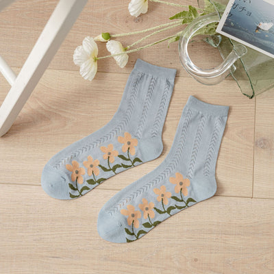 Calcetines Transpirables de Malla con Flores para Mujer - Image 5