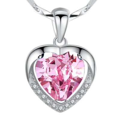 Collar Corazón de Plata 925 con Cristales Brillantes - Joya Personalizada Lujo para Mujer - Image 4