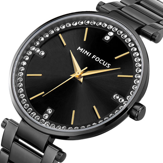 Reloj de Cuarzo para Mujer con Diamantes, Calendario y Resistencia al Agua - Image 2