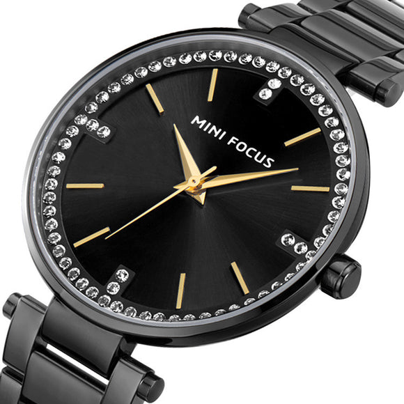 Reloj de Cuarzo para Mujer con Diamantes, Calendario y Resistencia al Agua