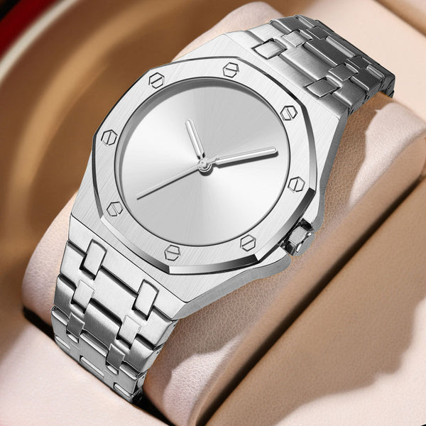 Reloj de Cuarzo Octagonal para Hombre - Resistente al Agua y Diseño Minimalista