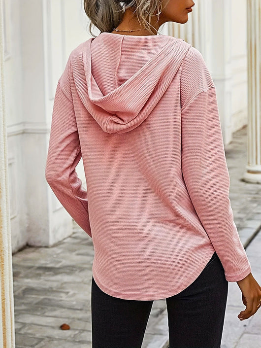 Sudadera Plus Size con Cuello V y Cordones Ajustables para Mujer - Image 11