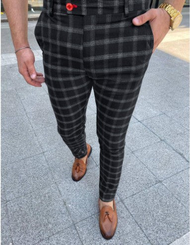 Pantalones Casuales a Cuadros para Hombre - Estilo Profesional