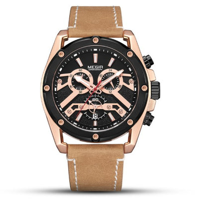 Reloj Deportivo Multifuncional para Hombre con Correa de Cuero y Luz Nocturna - Image 3