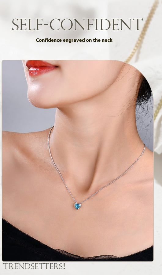 Collar Corazón Océano Plata 925 con Circones - Diseño Delicado para el Escote - Image 8
