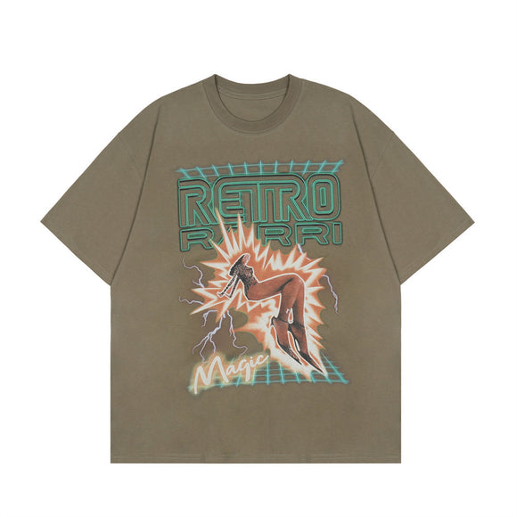 Camiseta Estampada con Caracteres para Hombre - Corte Europeo