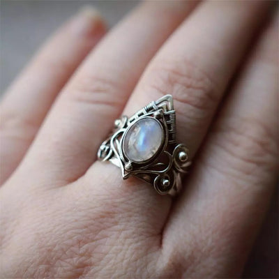Anillo de Piedra de Luna Boho Vintage - Joyería Fina para Mujeres - Image 5