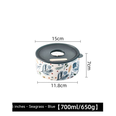 Recipiente Cerámico Portátil con Tapa para Microondas - Fiambrera Hermética Refrigerador - Image 7