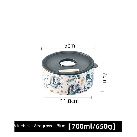 Recipiente Cerámico Portátil con Tapa para Microondas - Fiambrera Hermética Refrigerador - Image 7