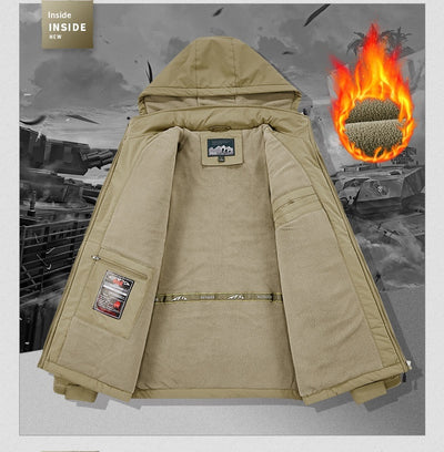 Chamarra Acolchada para Hombre con Capucha Desmontable y Forro Polar - Image 9