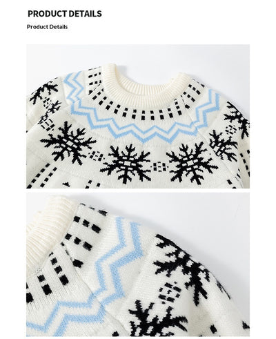 Suéter Tejido para Hombre con Diseño Navideño de Copos de Nieve - Image 8