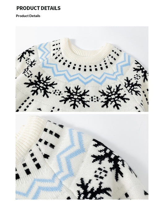 Suéter Tejido para Hombre con Diseño Navideño de Copos de Nieve - Image 8