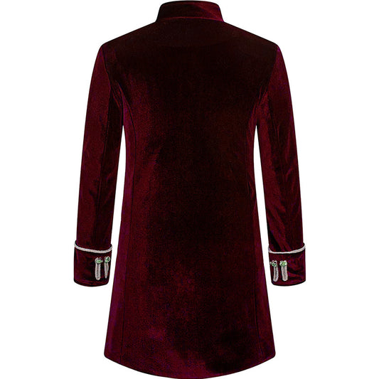Abrigo Uniforme Steampunk Terciopelo Cuello Alto para Hombre - Image 2
