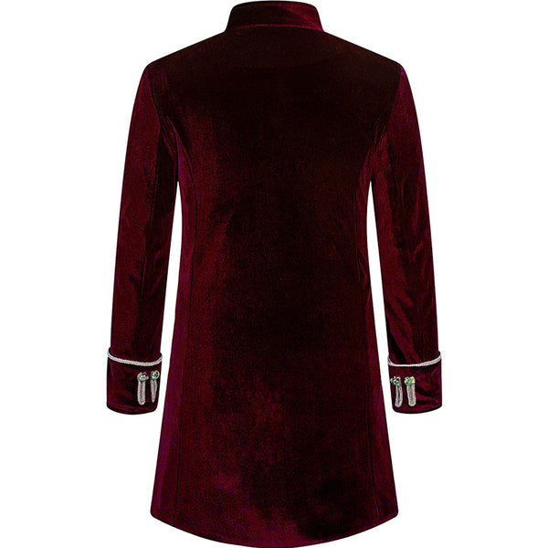 Abrigo Uniforme Steampunk Terciopelo Cuello Alto para Hombre