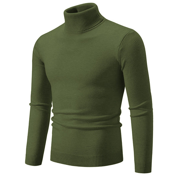Suéter Cuello Alto Ajustado para Hombre en Tallas Grandes - Base Térmica Tejida