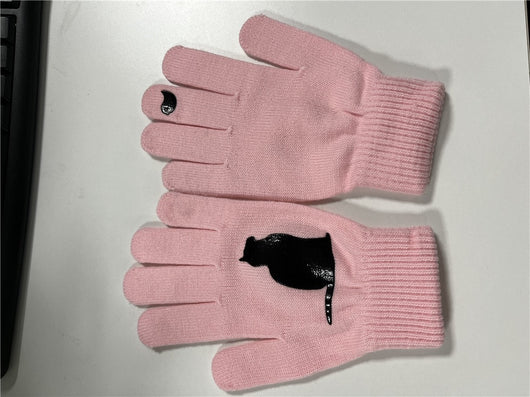 Guantes Tejidos con Estampado de Gatos y Pájaros - Image 3