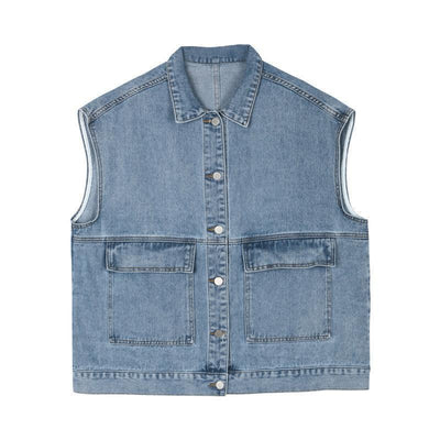 Chaleco Denim Suelto sin Mangas para Mujer - Estilo Coreano Primavera - Image 5