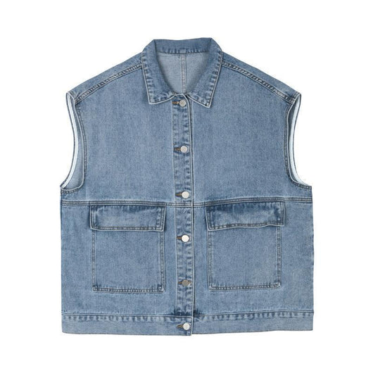 Chaleco Denim Suelto sin Mangas para Mujer - Estilo Coreano Primavera - Image 5