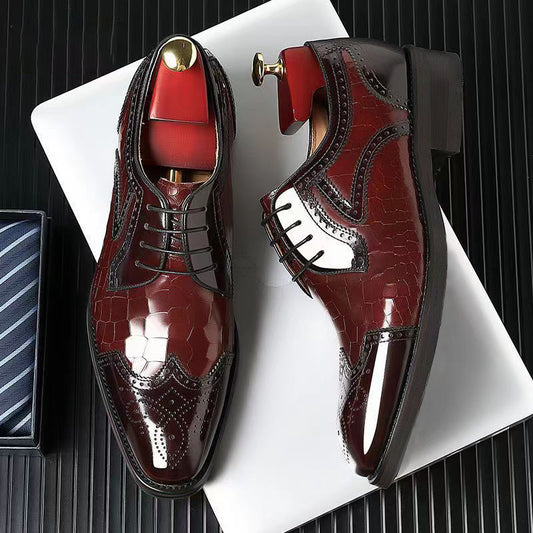 Zapatos Oxford Brogue de Cuero para Hombre - Punta Cuadrada Estilo Japonés - Image 2