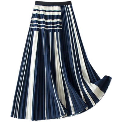 Falda Plisada a Rayas con Contraste de Colores - Diseño Elegante y Sofisticado - Image 14
