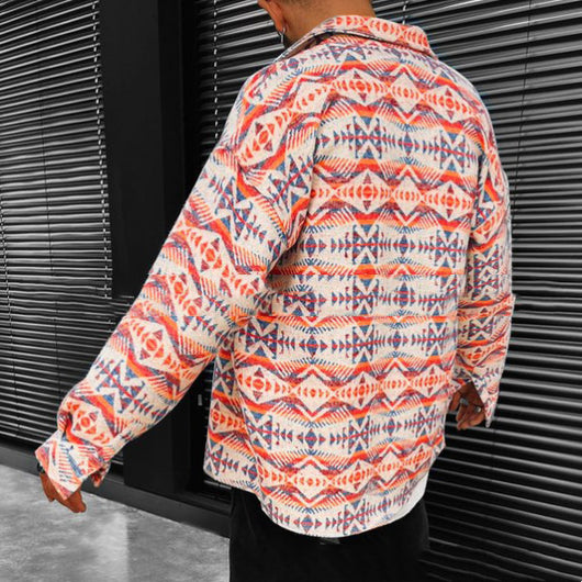 Chaqueta Camisa Casual con Estampado Étnico para Hombre - Image 9