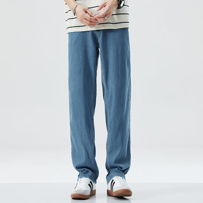 Jeans Rectos Holgados en Seda de Hielo para Hombre - Image 8