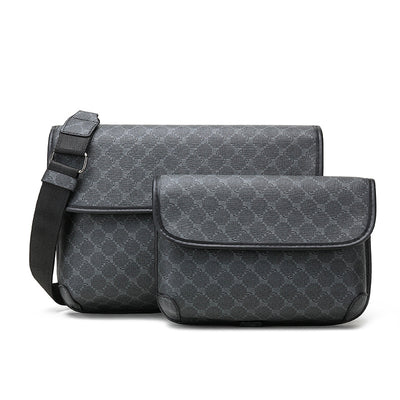 Bolsa Crossbody Retro Matizada con Contraste de Colores para Hombre - Image 8