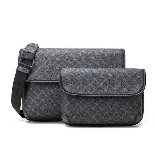 Bolsa Crossbody Retro Matizada con Contraste de Colores para Hombre - Image 8
