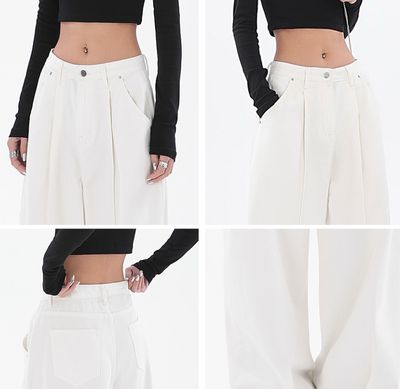 Pantalón Recto Cintura Alta Diseño Minimalista Tendencia Street Style - Image 6