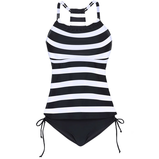 Bikini Estampado a Rayas con Abertura Sensual - Image 2