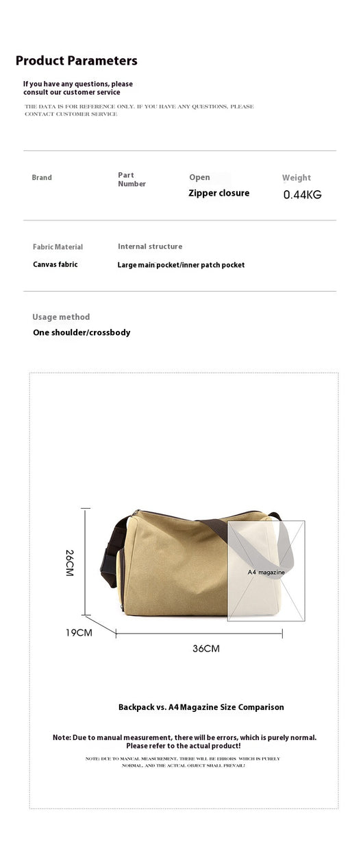 Bolsa Deportiva Retro Canvas de Gran Capacidad con Correa Cruzada - Image 18