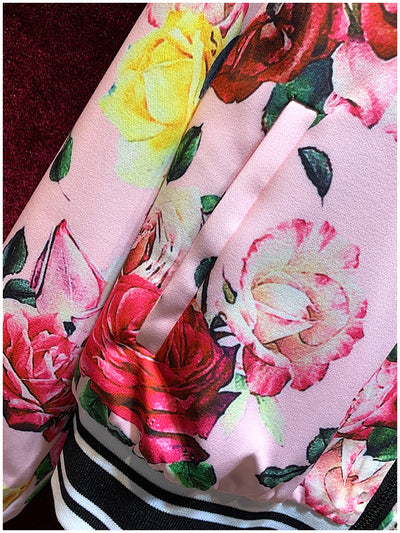 Traje de Temperamento con Estampado Floral Retro - Manga Larga - Image 4