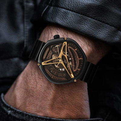 Reloj de Lujo para Hombre con Diseño Calado Alien